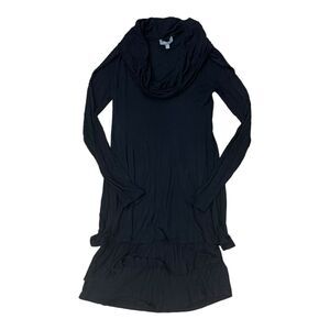 Neiman Marcus Black Tiered Jersey Cowl Neck Viscose Dress XS